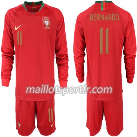 Maillot de Foot Portugal BERNARDO 11 Enfant Domicile Coupe du monde 2018 ML